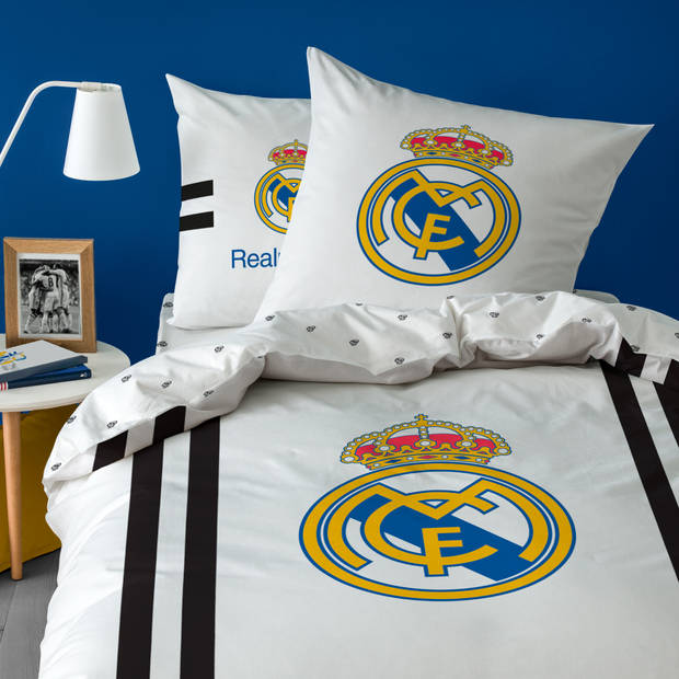 Real Madrid Maillot Dekbedovertrek - Eenpersoons - 140 x 200 cm - Wit
