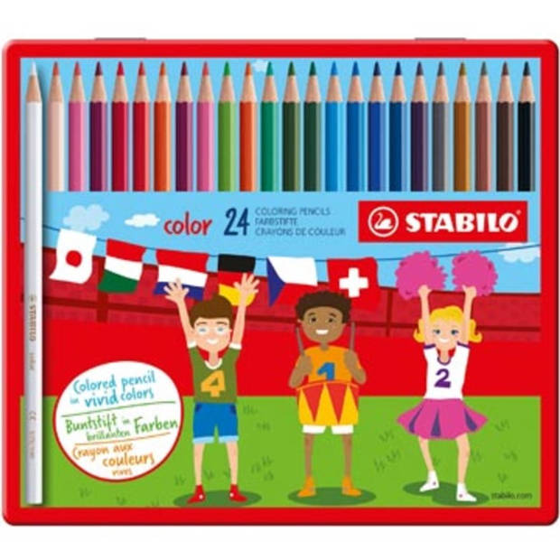 Stabilo kleurpotlood Color 24 potloden in een metalen doos