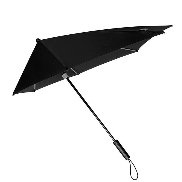 Windproof storm paraplu 100 cm zwart/grijs - Paraplu's