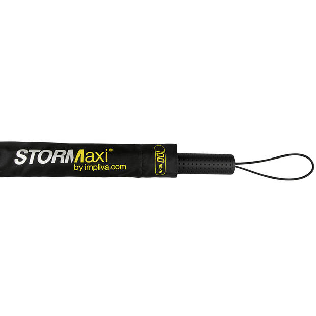 Impliva stormparaplu STORMaxi handopening 100 cm zwart/geel