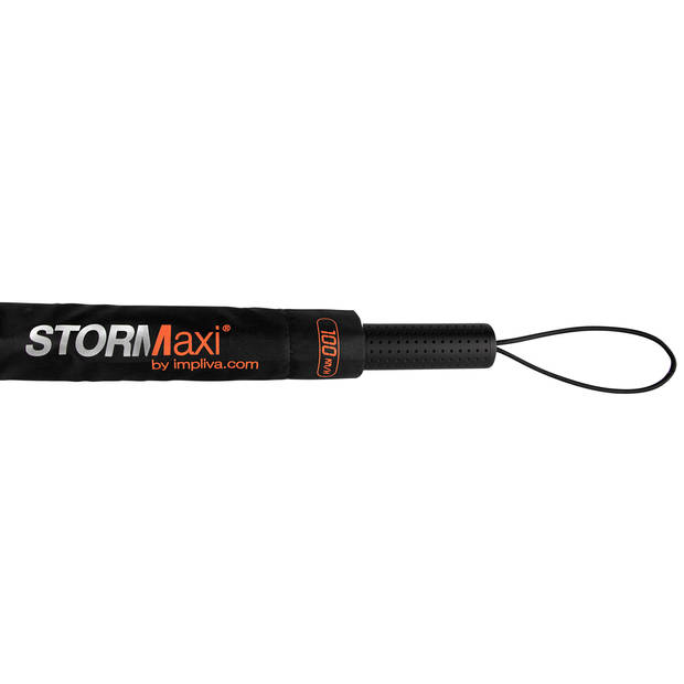 Impliva stormparaplu STORMaxi handopening 100 cm zwart/oranje