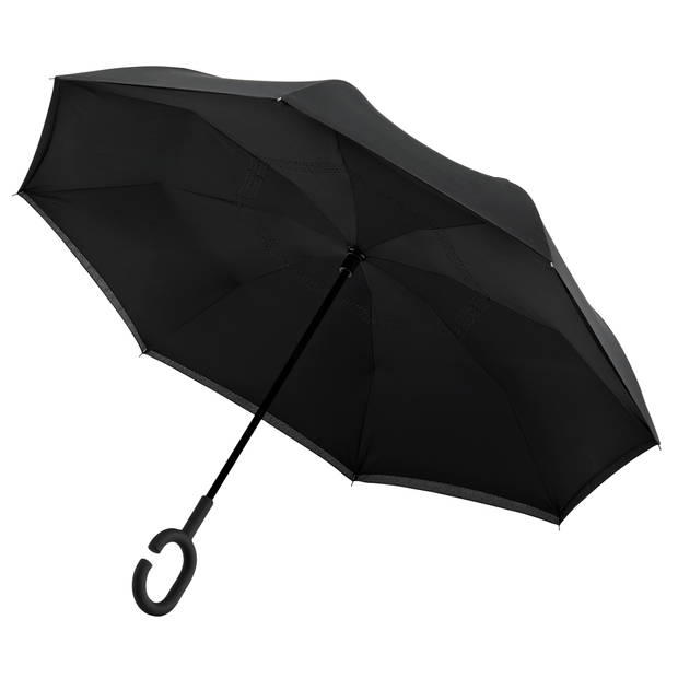 Impliva paraplu Inside Out handopening 107 cm zwart