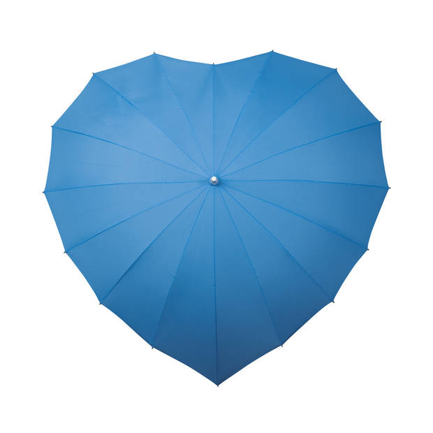 Impliva paraplu hartvormig handopening 110 cm lichtblauw