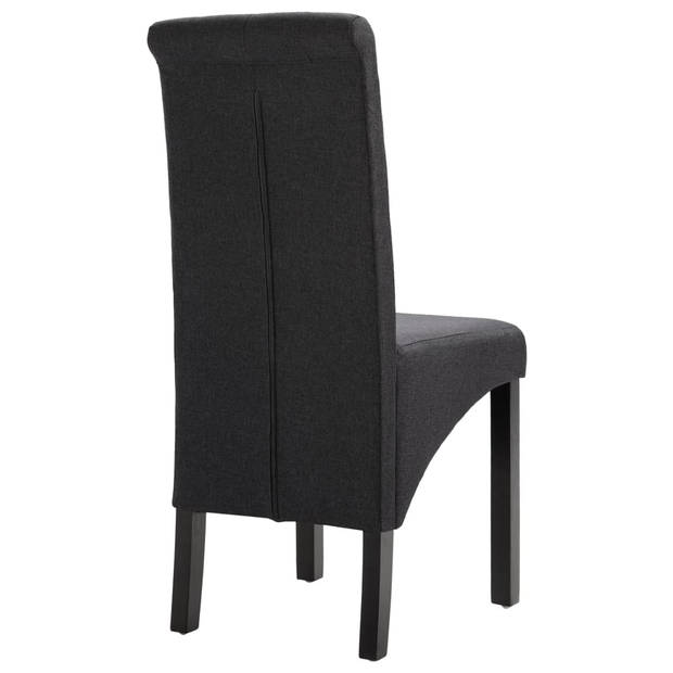 vidaXL Eetkamerstoelen 4 st stof donkergrijs