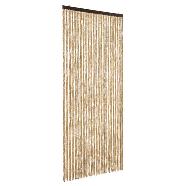 vidaXL Vliegengordijn 100x220 cm chenille beige