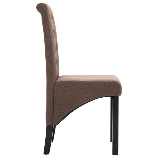 vidaXL Eetkamerstoelen 6 st stof bruin