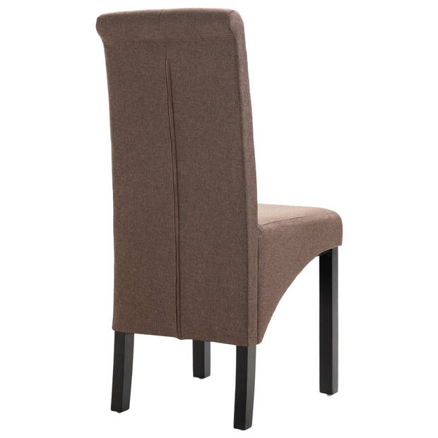 vidaXL Eetkamerstoelen 6 st stof bruin