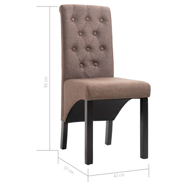 The Living Store Eetkamerstoelen - Keukenstoelen - 42x57x95 cm - Bruin Polyester