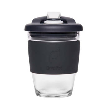 Herbruikbare Koffiebeker - 340ml - Zwart - Glas - Pioneer