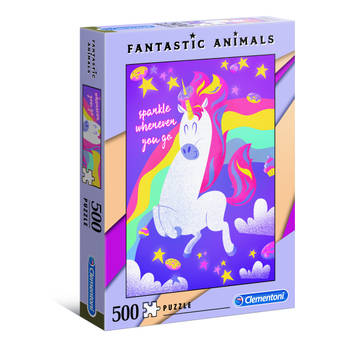 Clementoni puzzel Fantastic Animals 500 stukjes eenhoorn