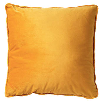 Dutch Decor - FINN - Sierkussen 60x60 cm - velvet - effen kleur - Golden Glow - geel
