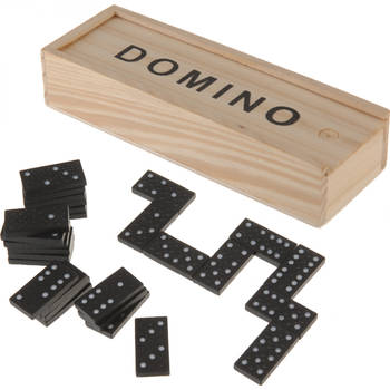 Free and Easy Domino 28 stenen in houten kist zwart