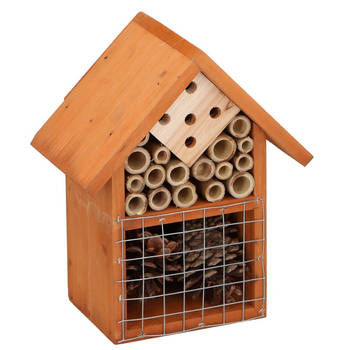 Bruin huisje voor insecten 19 cm vlinderhuis/bijenhuis/wespenhotel - Insectenhotel