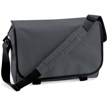 Schoudertas/aktetas grijs 41 cm voor dames/heren - Schooltassen/laptop tassen met schouderband