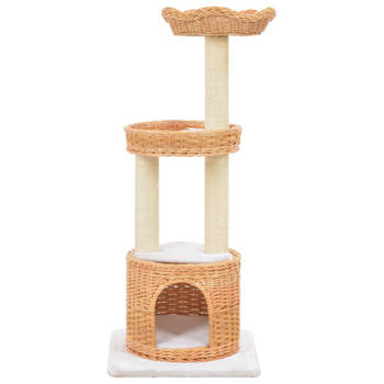 The Living Store Kattenkrabpaal - Naturel - 94 cm - Wilgenhout - Sisal touw