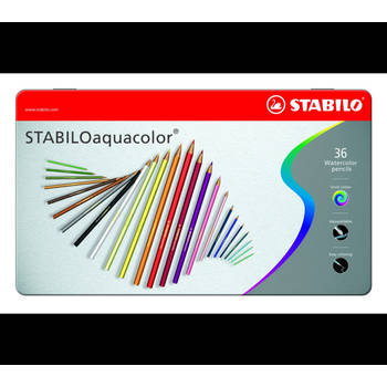 STABILO aquacolor - premium aquarel kleurpotlood - metalen etui met 12 kleuren