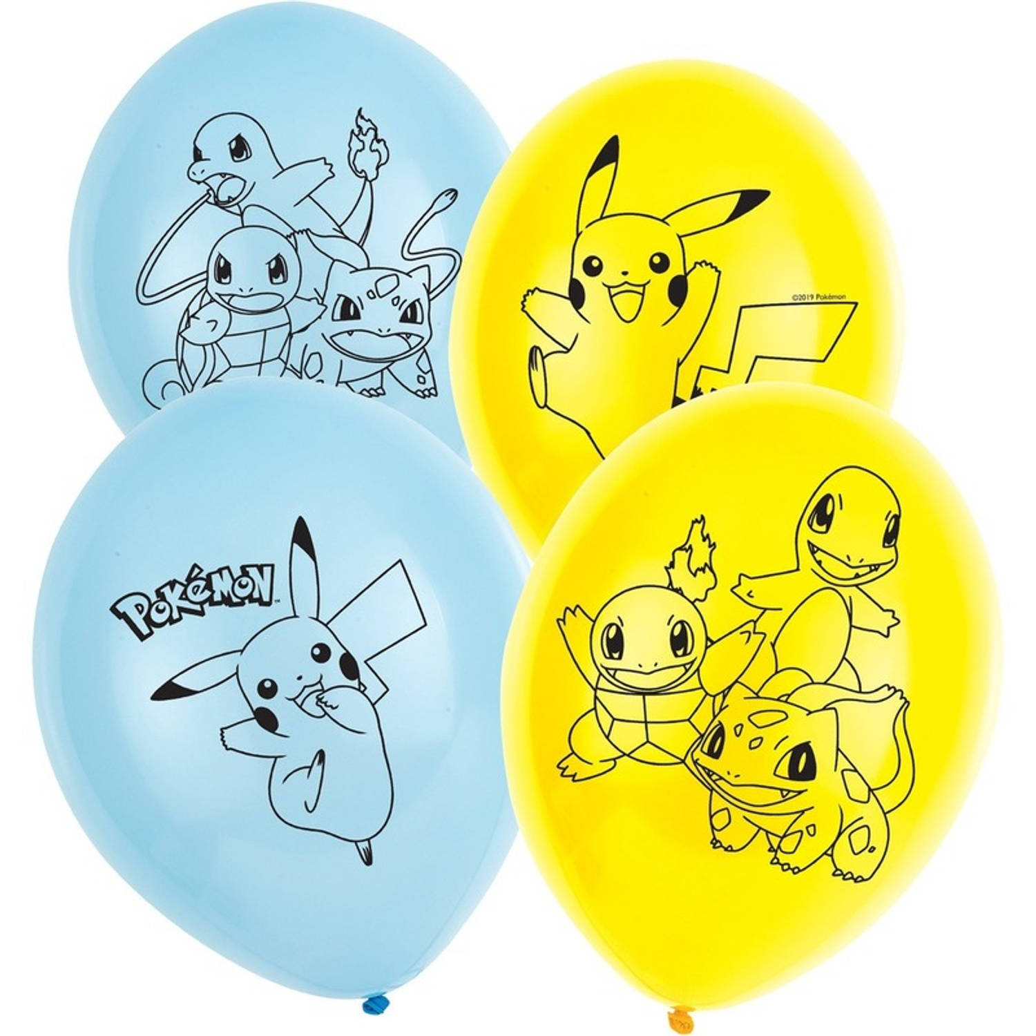 6x Pokemon ballonnen versiering voor een Pokemon themafeestje - thema feest ballon kinderfeestje/verjaardag