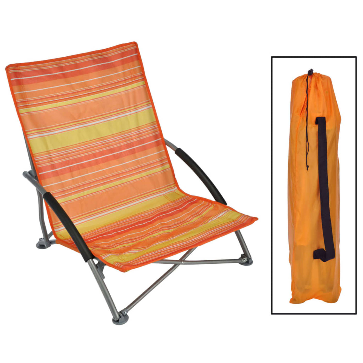 HI Strandstoel inklapbaar 65x55x25-65 cm oranje