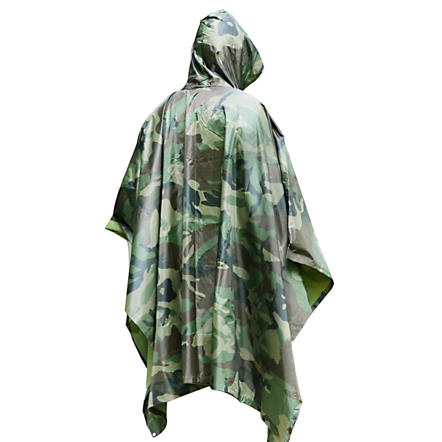 Camouflage Leger Print Regenponcho's Met Capuchon Voor Volwassenen Herbruikbaar Outdoor Regenkleding