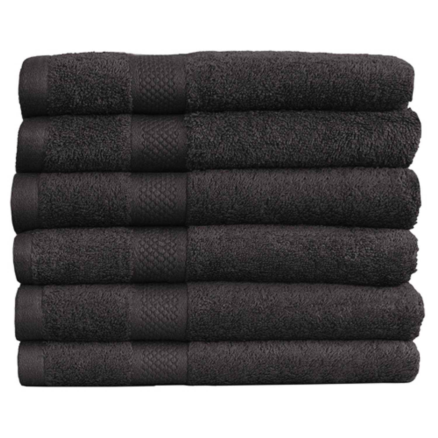 Katoenen Handdoeken Hotelkwaliteit – 6 – 70 x 140 cm – Zwart | Blokker