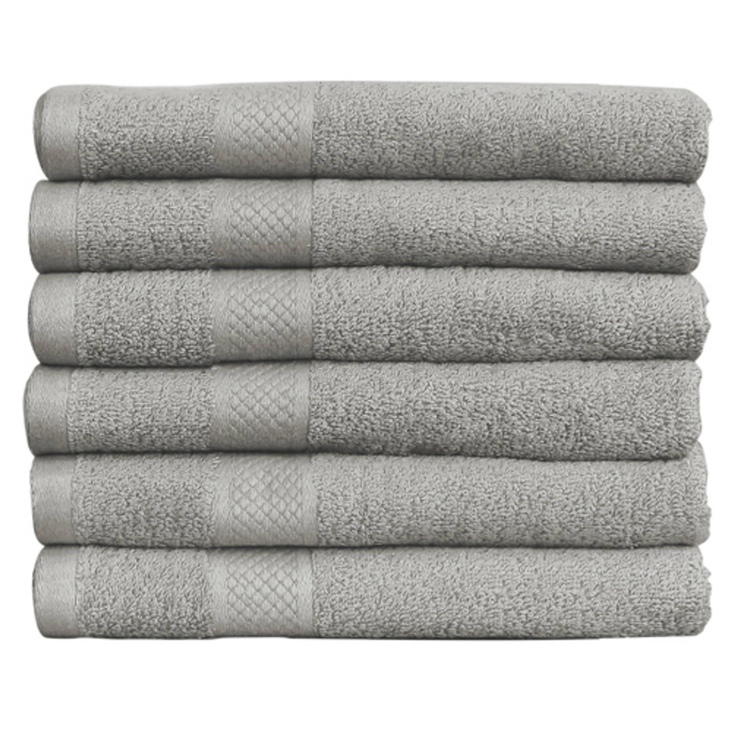 Katoenen Handdoeken Lichtgrijs – Set van 6 Stuks – 70 x 140 cm