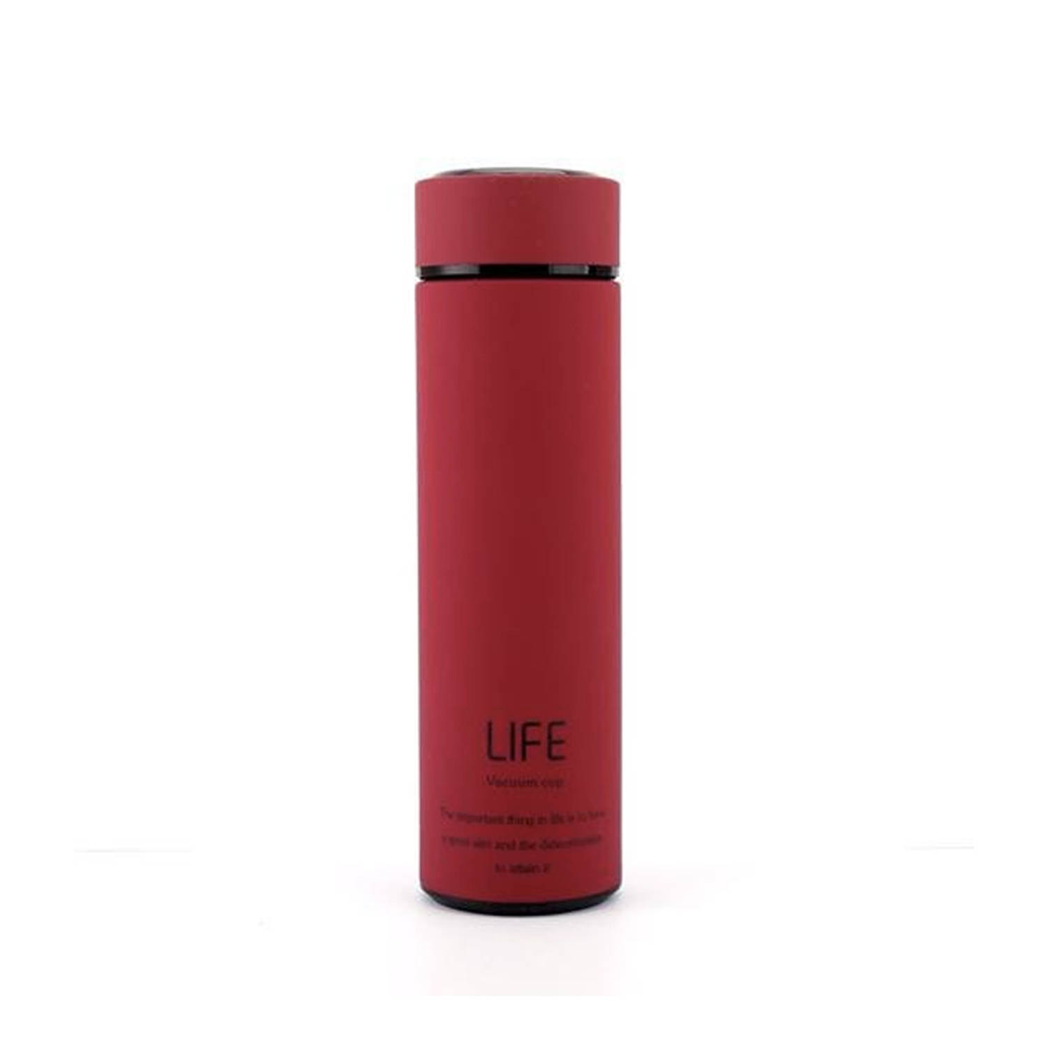 Life Thermosfles - 500ml - Inclusief Rvs Filter - Rood