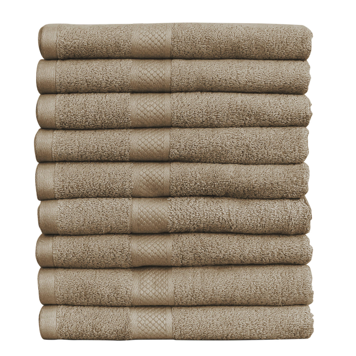 Katoenen Handdoeken – 9 Pack – 50 x 100 cm – Taupe | Blokker