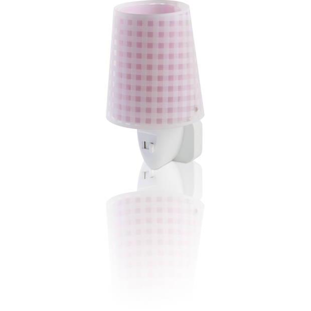 Dalber nachtlamp Vichy 14 cm roze