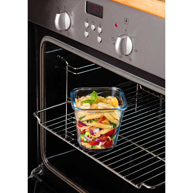 Pyrex Cook & GO ovenschaal - met deksel - 12 x 12 x 12 cm - 0,8 liter