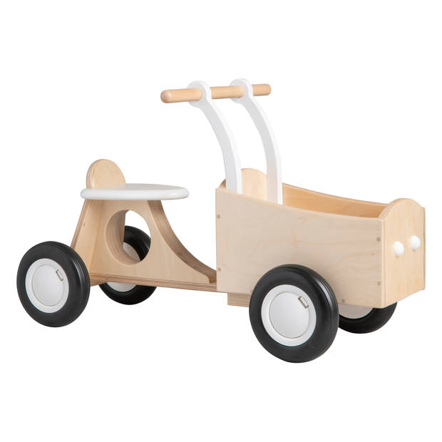 Van Dijk Toys houten kinder loop bakfiets vanaf 1 jaar - Wit (Kinderopvang kwaliteit)
