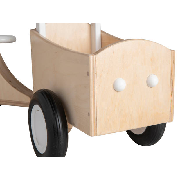Van Dijk Toys Loopfiets met 4 wielen loop-bakfiets Junior Wit