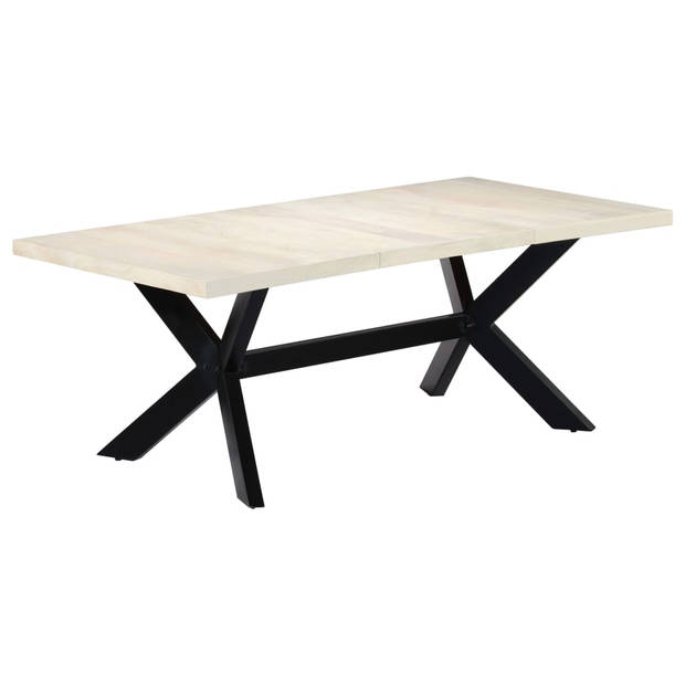 The Living Store Eettafel Mangohout - Moderne Stijl - 200x100x75 cm - Witgebleekte Afwerking