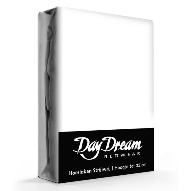 Day Dream Hoeslaken Katoen Wit-160 x 210 cm