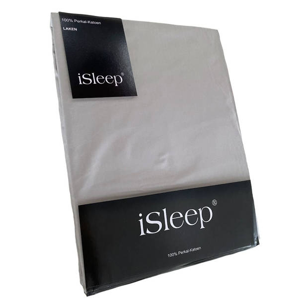 iSleep Laken Perkal Katoen - Zilver - 160x270