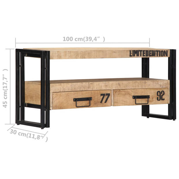 vidaXL Tv-meubel 100x30x45 cm massief mangohout