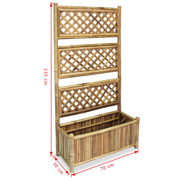 vidaXL Plantenbak verhoogd met rek 70 cm bamboe