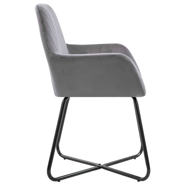 vidaXL Eetkamerstoelen 6 st fluweel grijs