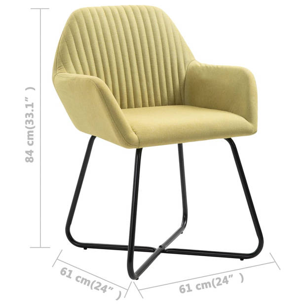 vidaXL Eetkamerstoelen 2 st stof groen