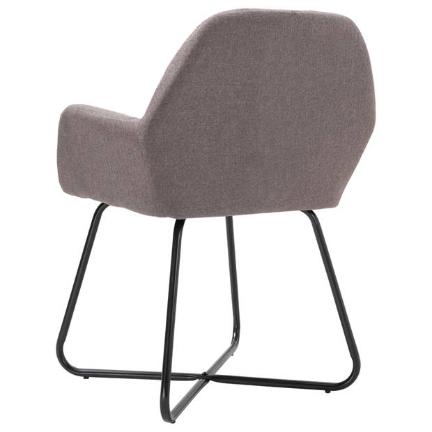 vidaXL Eetkamerstoelen 6 st stof taupe