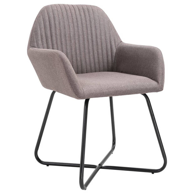 vidaXL Eetkamerstoelen 6 st stof taupe