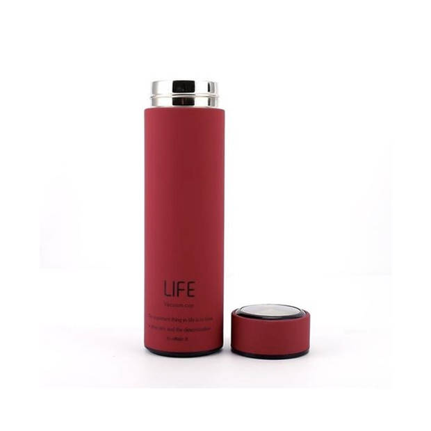 Life Thermosfles - 500ml - Inclusief RVS filter - Rood