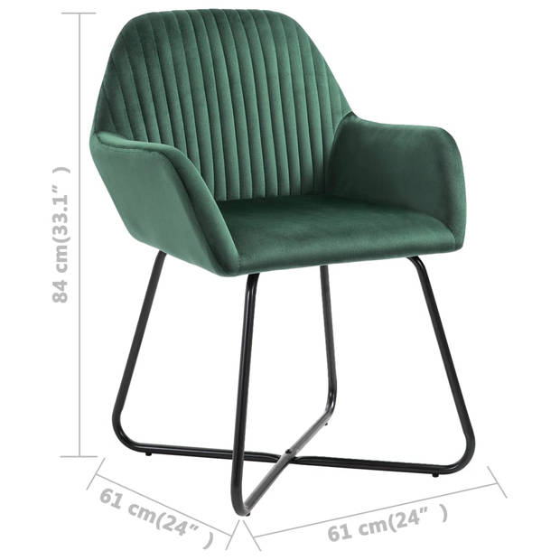 vidaXL Eetkamerstoelen 6 st fluweel groen