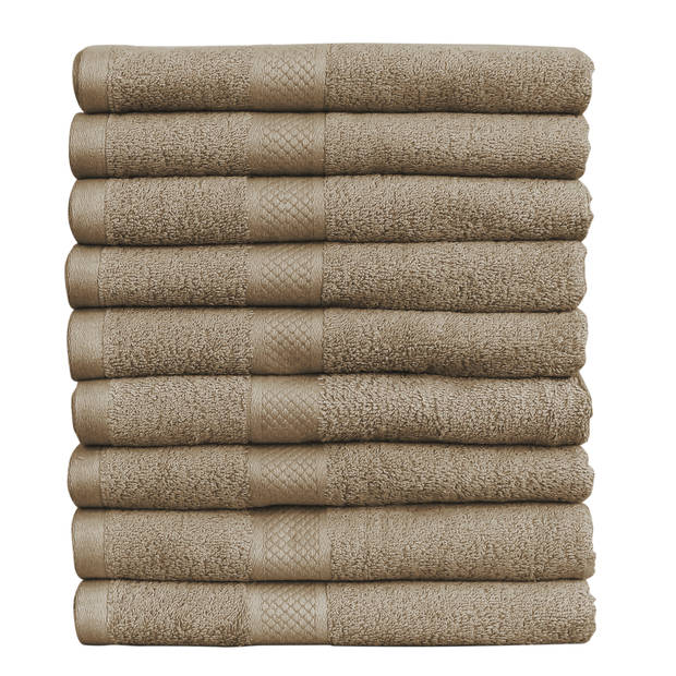 Katoenen Handdoeken Hotelkwaliteit – 9 Pack – 50 x 100 cm – Taupe