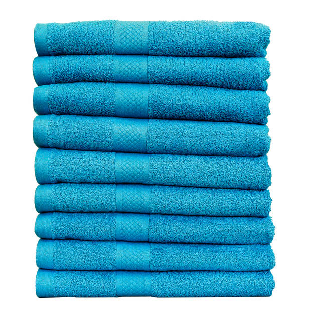 Katoenen Handdoeken Hotelkwaliteit – 9 Pack – 50 x 100 cm – Turquoise