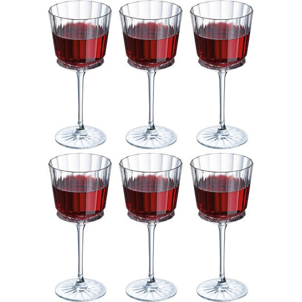 Cristal d'Arques Rode Wijnglazen Macassar 350 ml - 6 Stuks
