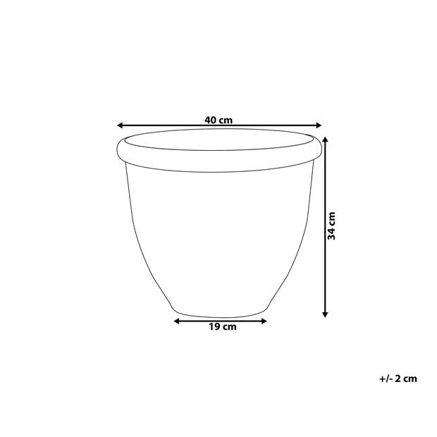 Beliani TESALIA - plantenbak voor buiten-Bruin-Polyresin, Stenenmix