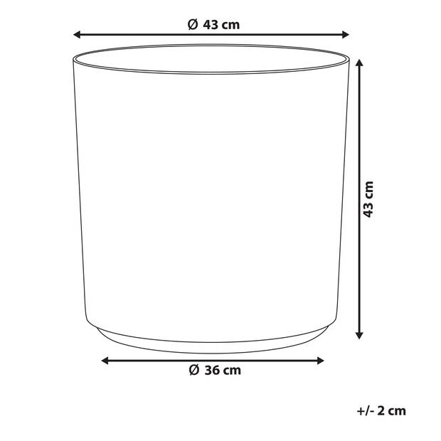 Beliani VAGIA - plantenbak voor buiten-Grijs-Klei-vezelmengsel