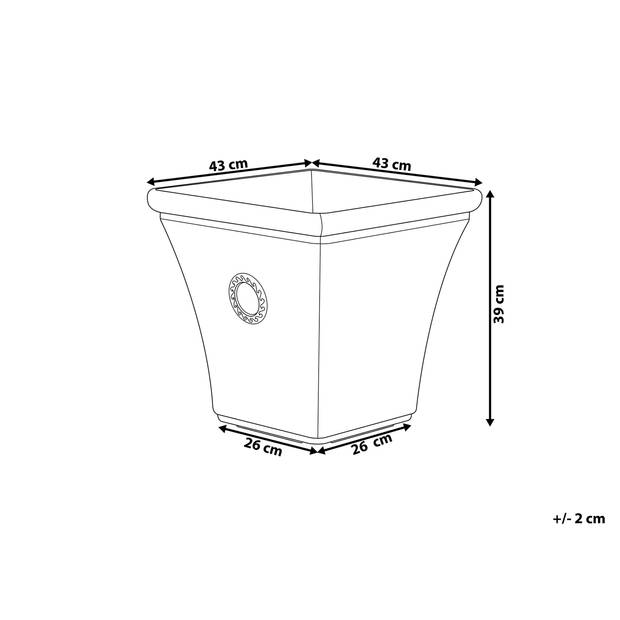 Beliani ELATEIA - plantenbak voor buiten-Wit-Stenenmix, Polyresin