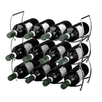 3-delig wijnrek voor 12 flessen stapelbaar - Wijnrekken