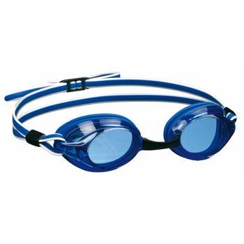 Wedstrijd zwembril voor volwassenen blauw/wit - Zwembrillen